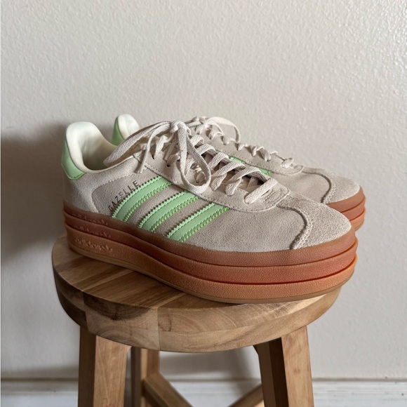 Adidas Gazelle Bold Sneaker in Mint & Beige - Picture 3 of 7